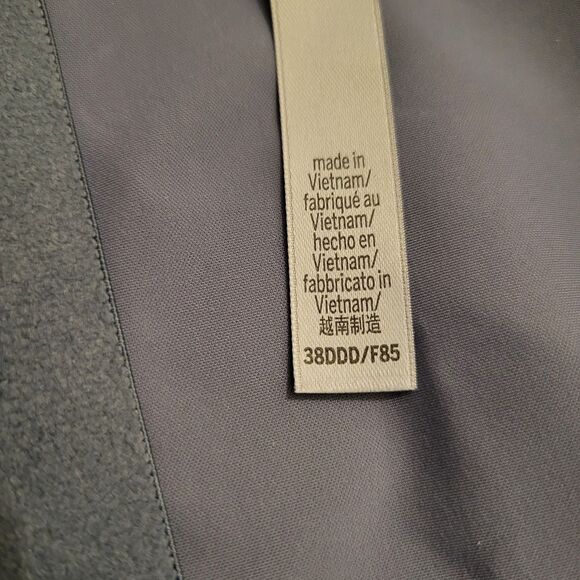 Victoria's Secret Knockout Bra 38DDD  Front Close Sports Zip Women's Gray-Blue - Picture 7 of 12